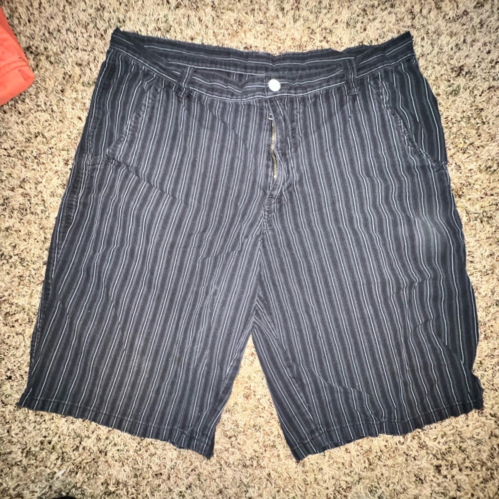 Men's Striped Black Shorts